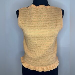 Everlane the smock tank in orange ruffle detail size medium